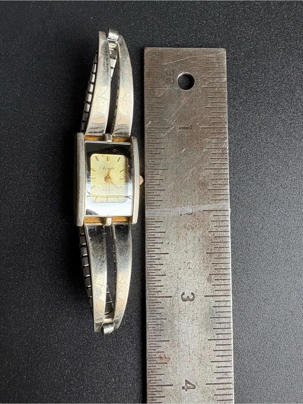 Wrangler Two-Tone Silver and Gold‎ Rectangular Women’s Bracelet Watch